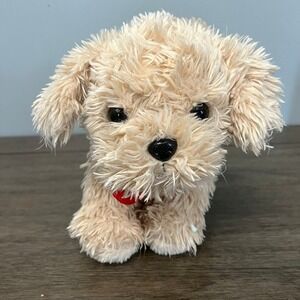 Cream Long Haired Puppy with Rose Plush‎